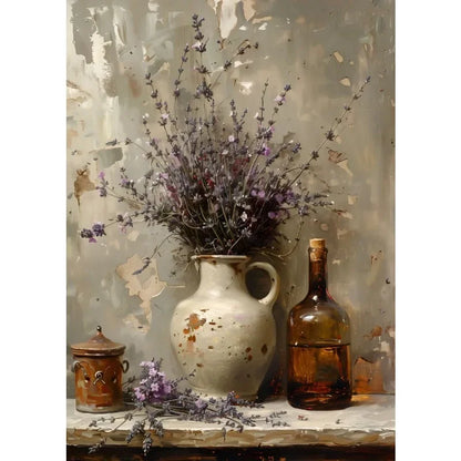 Retro Still Life Lemon & Olive Tree Frameless Canvas Poster
