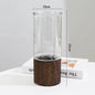 Minimalist Glass Vase with Wooden Base – Modern Hydroponic Plant Decor