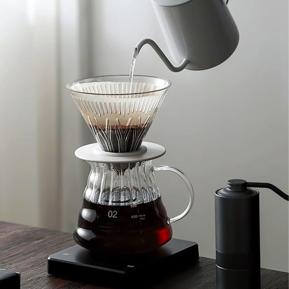 Havmore Clear Grooved Conical Coffee Dripper Durable Hand Pour Coffee Filter Cup for Home Barista Use