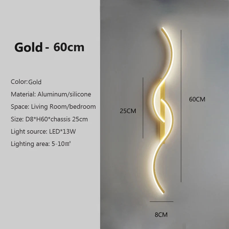 Modern LED Wall Sconce – Black & Gold Decorative Wall Light for Home