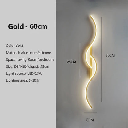 Modern LED Wall Sconce – Black & Gold Decorative Wall Light for Home