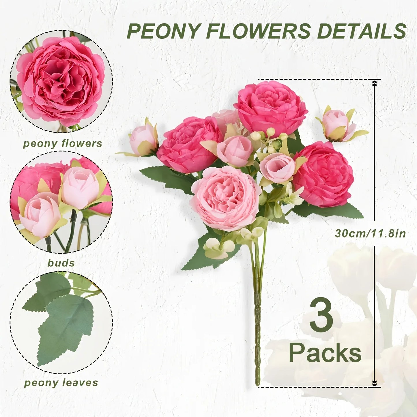 30CM Premium Silk Rose & Peony Artificial Flower Bouquet