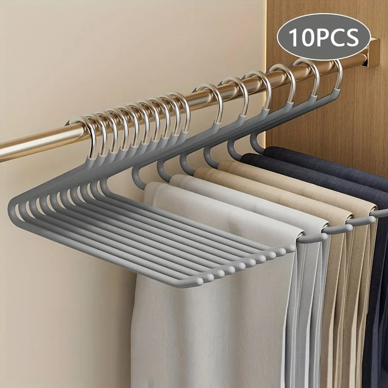 10pcs Space-saving Goose Z-shaped Pants Hanger Durable Metal Material Multi-functional Pant Storage Household Supplies