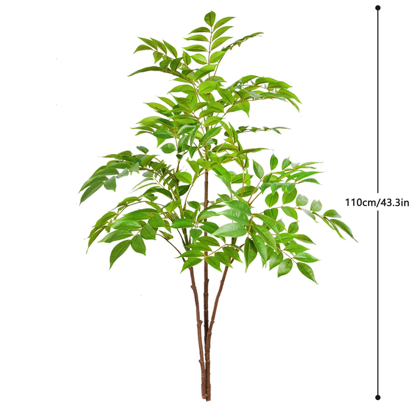 76-105-135cm/53.1in Artificial Ficus Tree Branch – Realistic Green Tropical Plant Decor