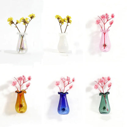 6Pcs Mini Magnetic Glass Vases – Creative Hydroponic Plant Decor