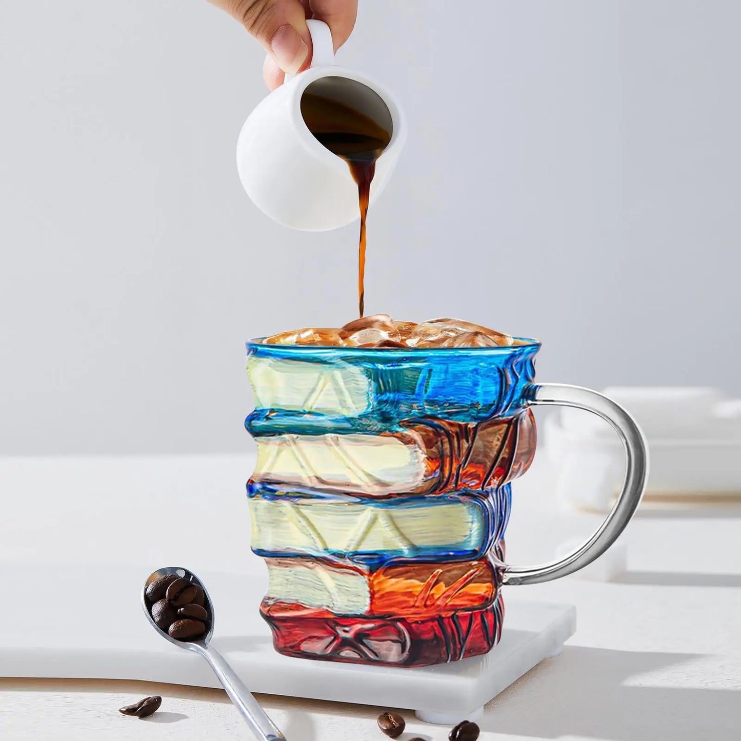 3D Book-Shaped Glass Coffee Mug 📖☕