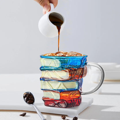 3D Book-Shaped Glass Coffee Mug 📖☕