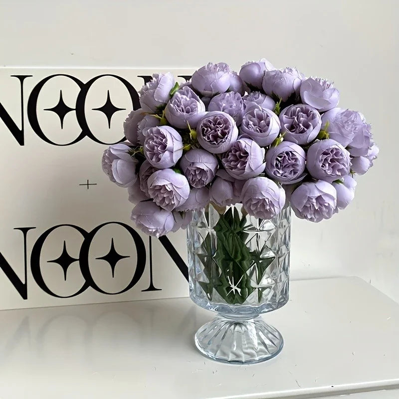 27-Heads Premium Silk Artificial Peony Bridal Bouquet