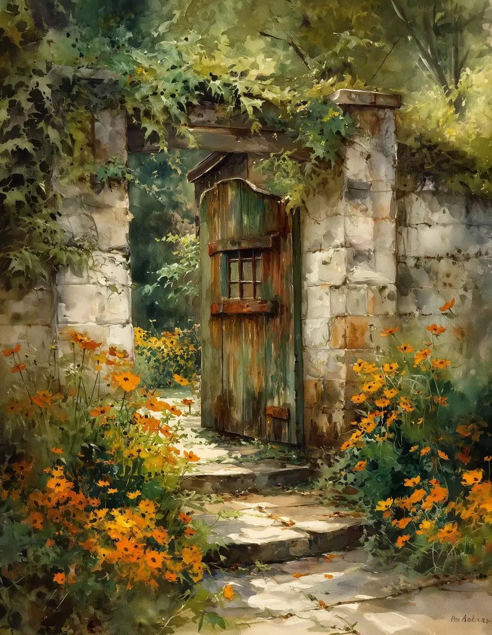 Retro Nostalgia Wildflower Farmhouse Canvas Art Poster