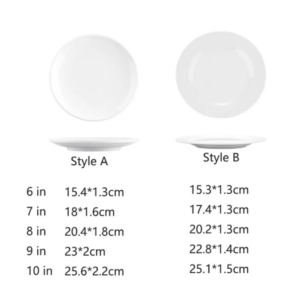White Melamine Unbreakable Dinner Plate
