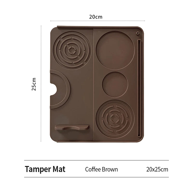 OANKR 2PCS Set 39X58cm Coffee Maker Pad and 25X20cm Espresso Tamping Mat Set, Anti-slip Mat for Kitchen Bar Counter Drain Tray