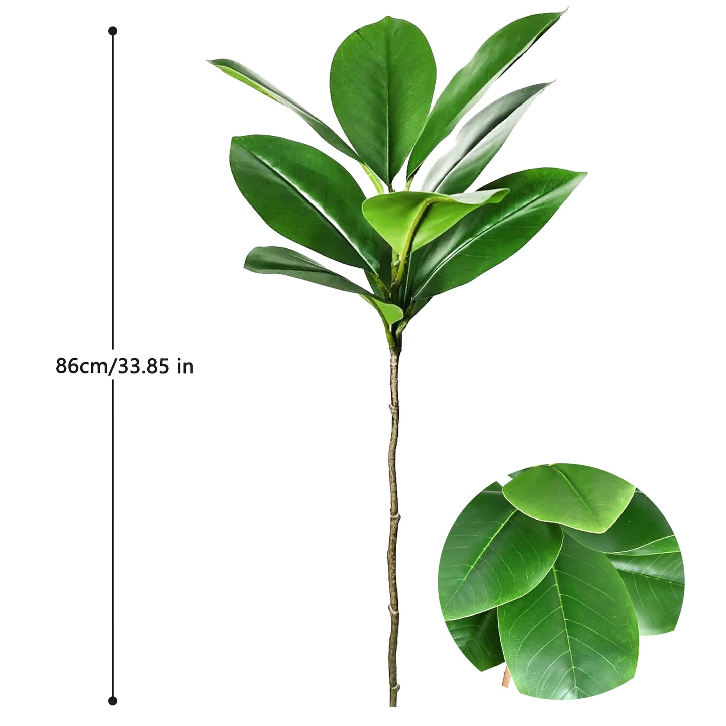 76-105-135cm/53.1in Artificial Ficus Tree Branch – Realistic Green Tropical Plant Decor