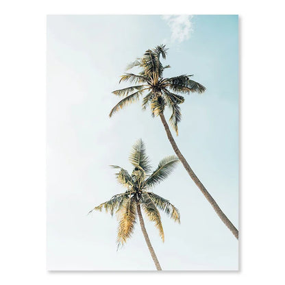Ocean Beach Palm Tree Canvas Wall Art 🌴🌊🖼️