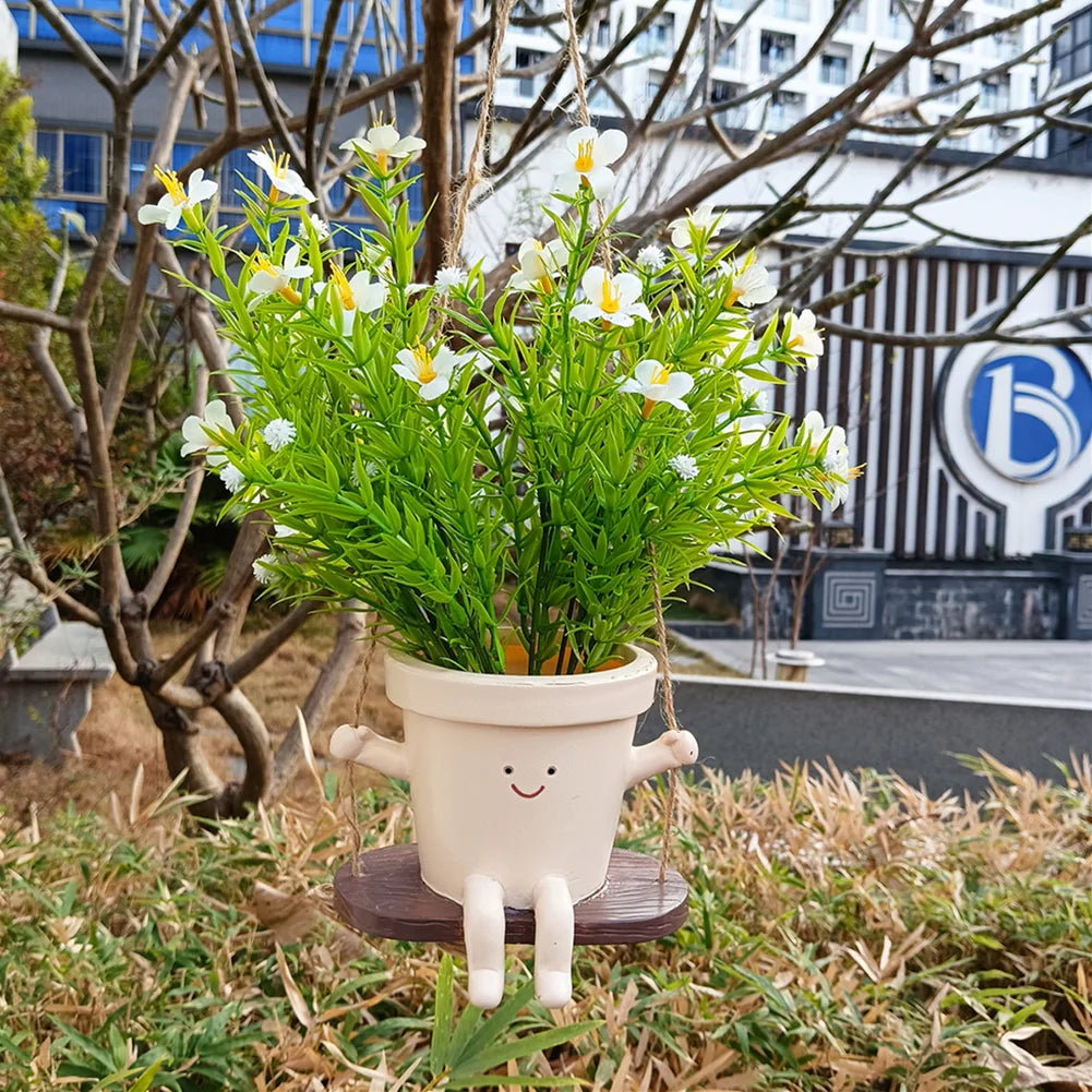Cute Swing Face Succulent Planter