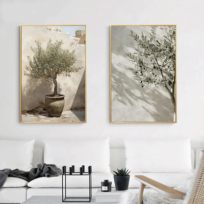 Natural Aesthetics Olive Tree Landscape Wall Art Print