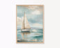 Nautical Sailboat Oil-Style Canvas Print | Retro Ocean Home Decor