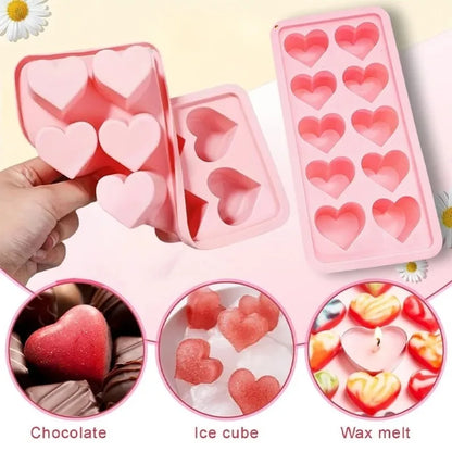 10-Hole Heart Silicone Ice Mold