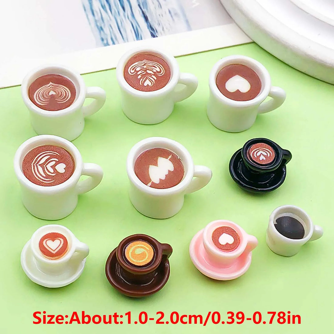 20pcs Colorful Coffee Cup Charms Resin 3D Stereo Pendants for DIY Bracelet Necklace Earrings Jewelry Making Accessories