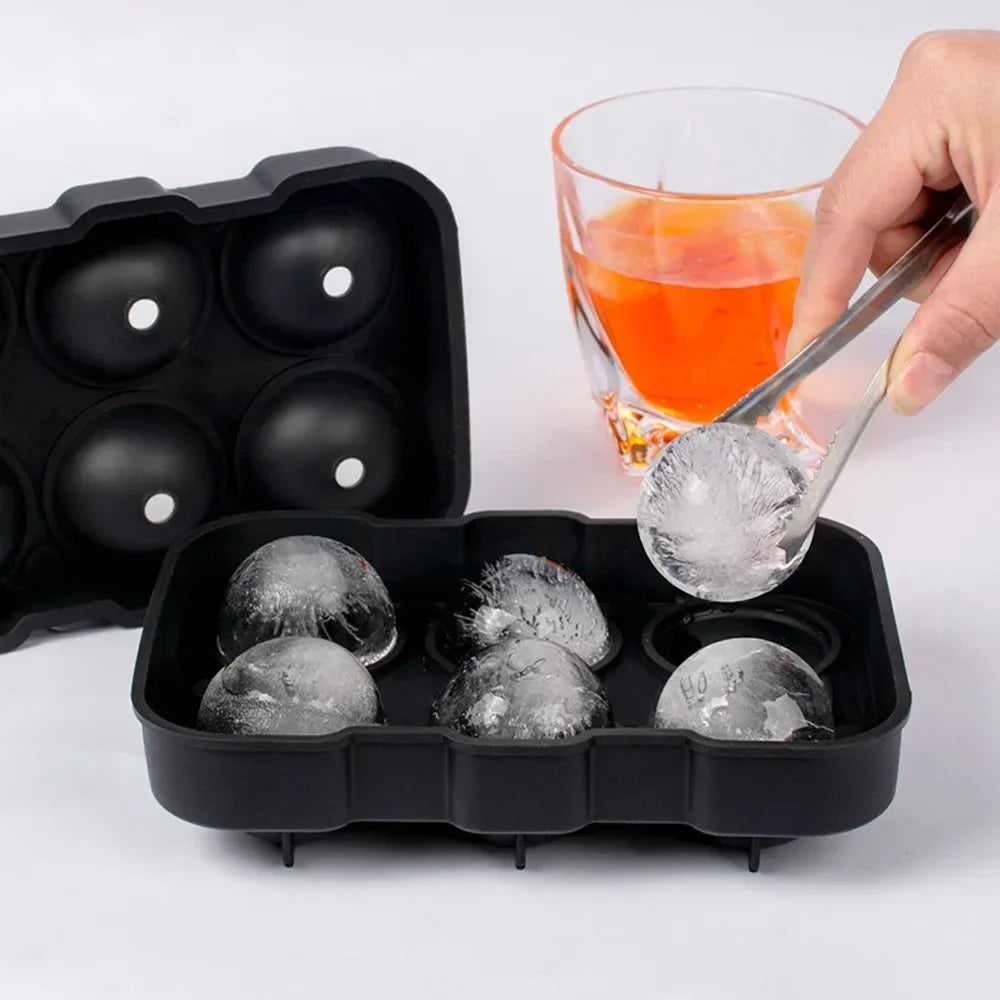 Ice Cube Tray Silicone Ice Ball Freezer Mold Square Ice Cube Maker with Lid 4/6/8 Grids for Whiskey Cocktail Coffee Accessories