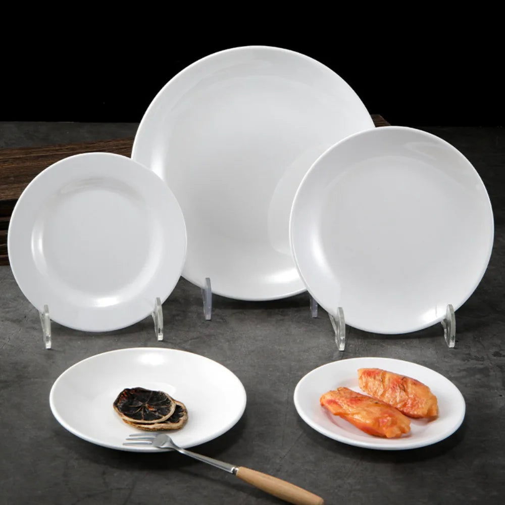 White Melamine Unbreakable Dinner Plate