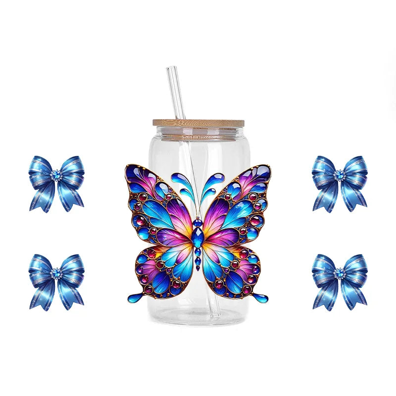 Colorful Butterfly Cup Wrap Sticker 🦋✨