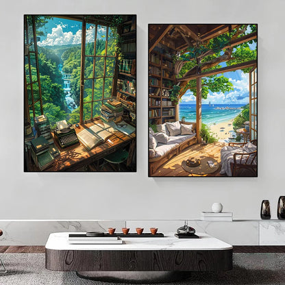 Seaside Villa & Beach Life Poster | Modern Coastal Wall Decor