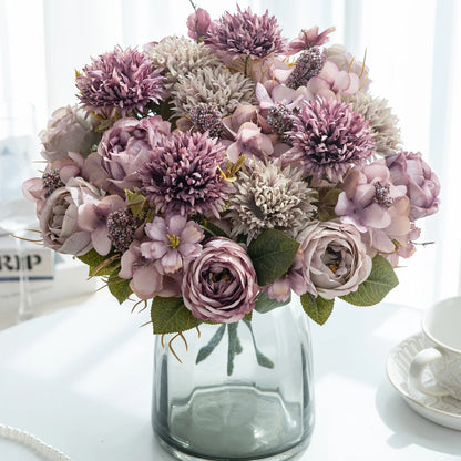 1/4pcs Premium Silk Peony & Rose Bouquet for Wedding Vases