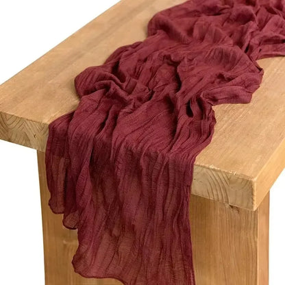 Gauze Table Runner Dinning  Decoration 90*300CM Rustic Country Boho Beach Wedding Party Table Decor Christmas Table Runners