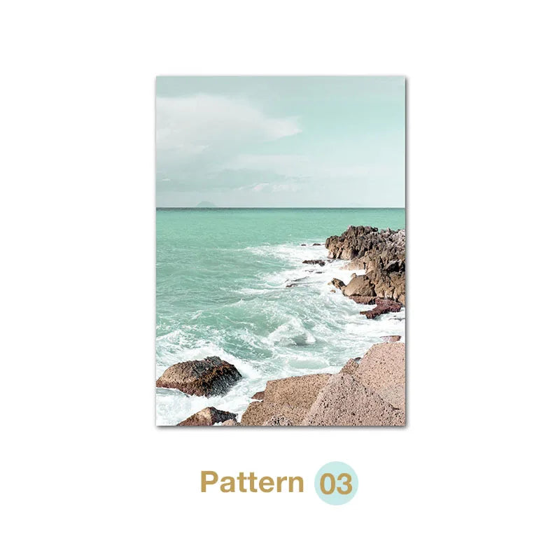 Turquoise Tropical Beach Canvas Wall Art 🌴🌊☀️