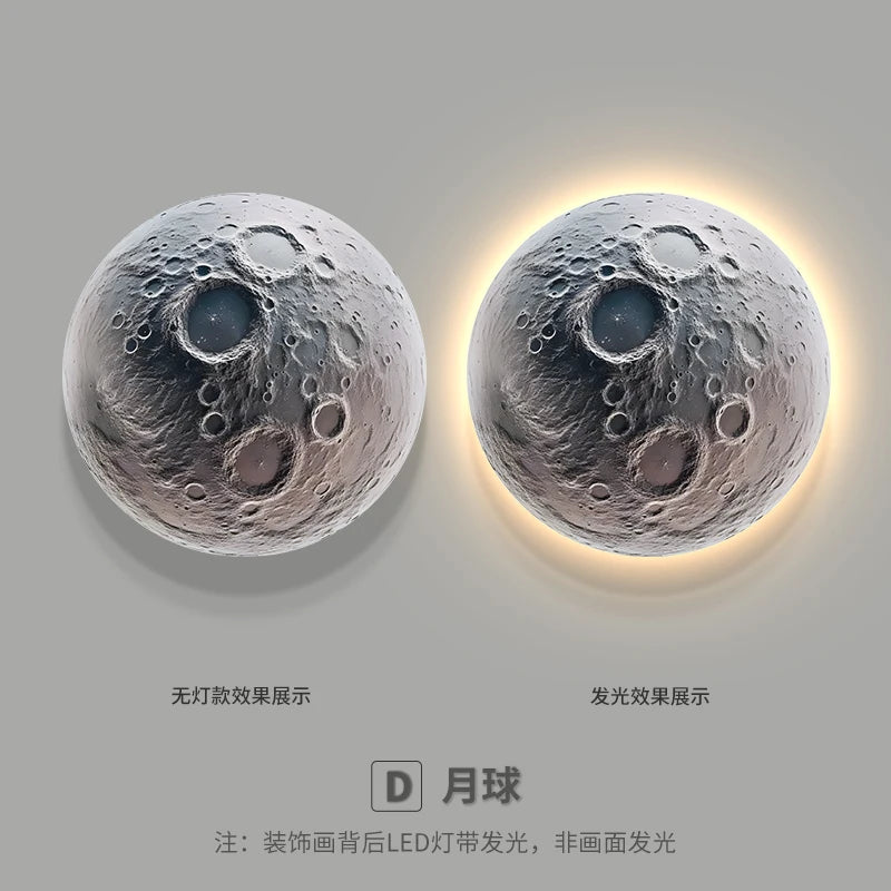 Modern Moon Planet LED Wall Lamp for Bedroom & Home Decor