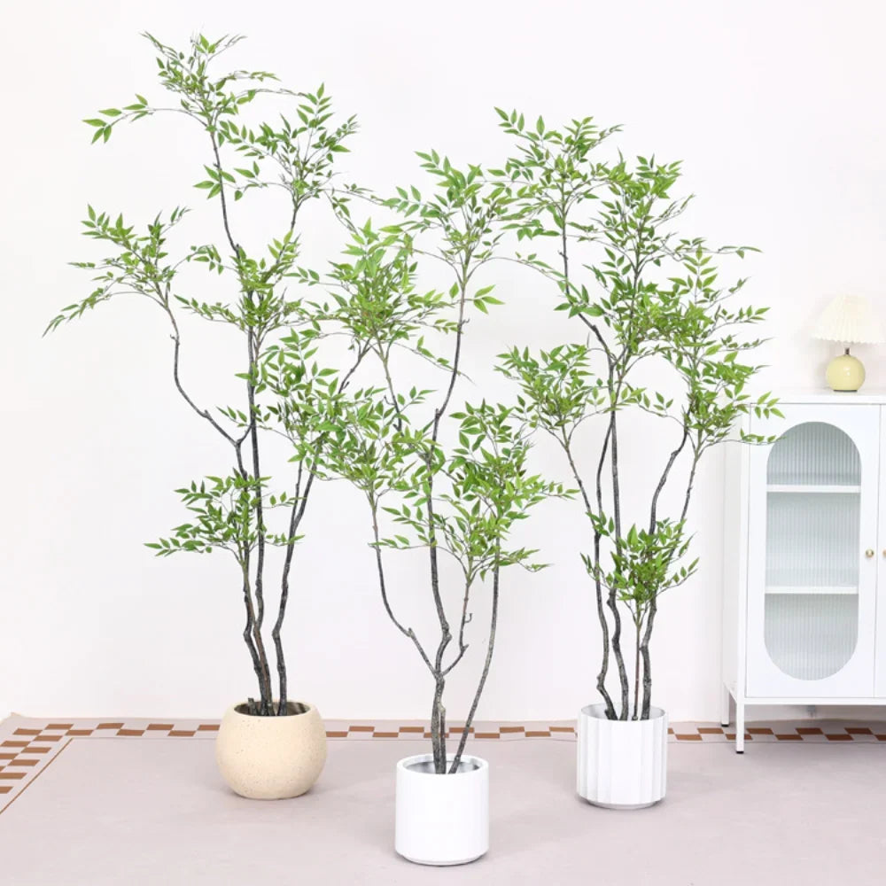 75-110cm Tall Artificial Nandina Palm Branches – Realistic Green Plant Decor
