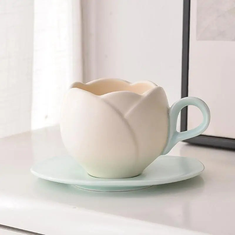 Luxurious Retro Ceramic Espresso Cup Set with Textured Flower Pattern