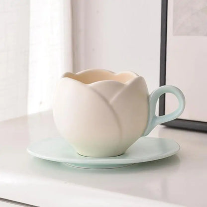 Luxurious Retro Ceramic Espresso Cup Set with Textured Flower Pattern