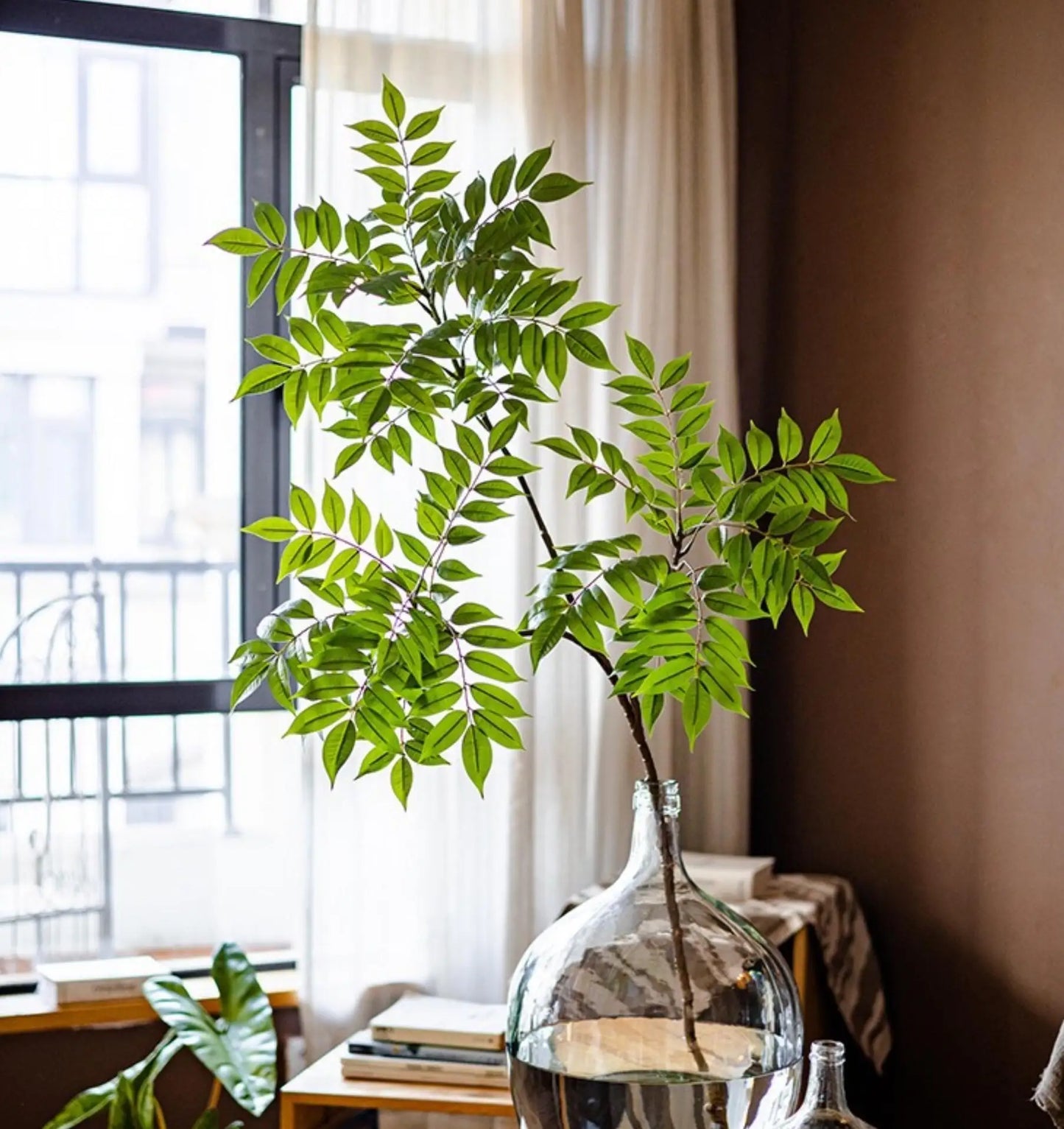 76-105-135cm/53.1in Artificial Ficus Tree Branch – Realistic Green Tropical Plant Decor