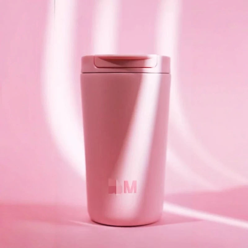 JUSTINLAU Spot Goods 12oz Thermos Cup Coffee Mug Kid Straw Cup Vacuum Flask Stainless Steel Car Cup Travel Thermal Water Bottles