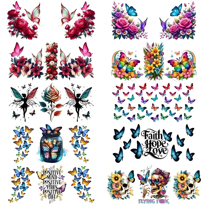 Colorful Butterfly Cup Wrap Sticker 🦋✨