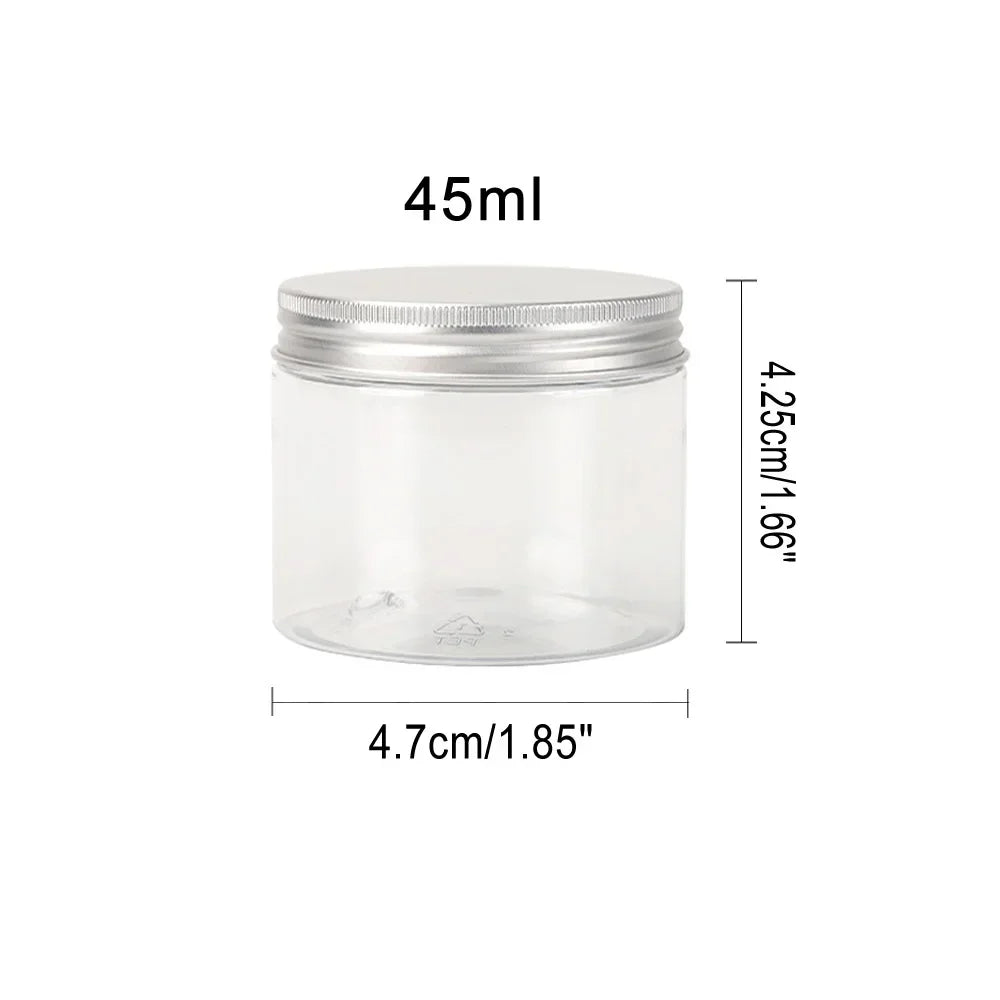 1/5/10pcs 20-250ml Aluminum Lid Jar,Storage Jars With Lids Aluminum Round Canister Empty Plastic Cosmetic Food Travel Bottle Pot