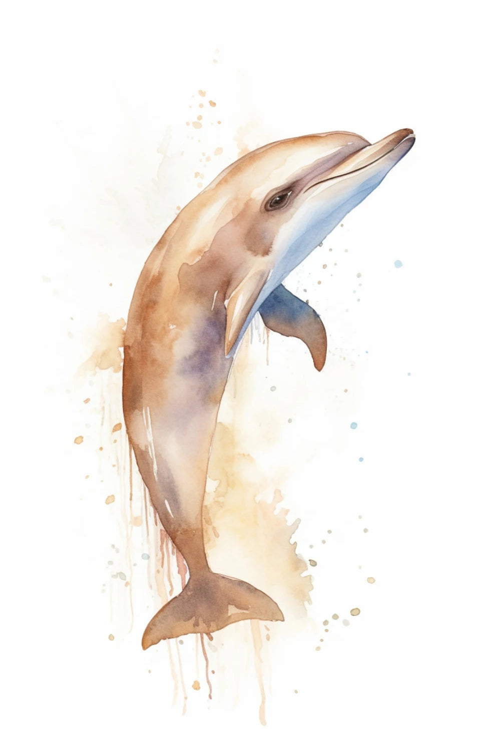 Watercolor Blue Coastal Sea Creatures Canvas Wall Art Posters