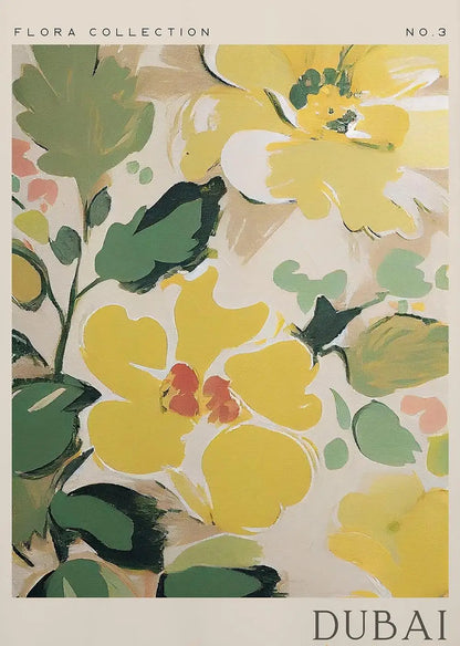 Abstract Retro Antalya Flower Art Canvas Poster