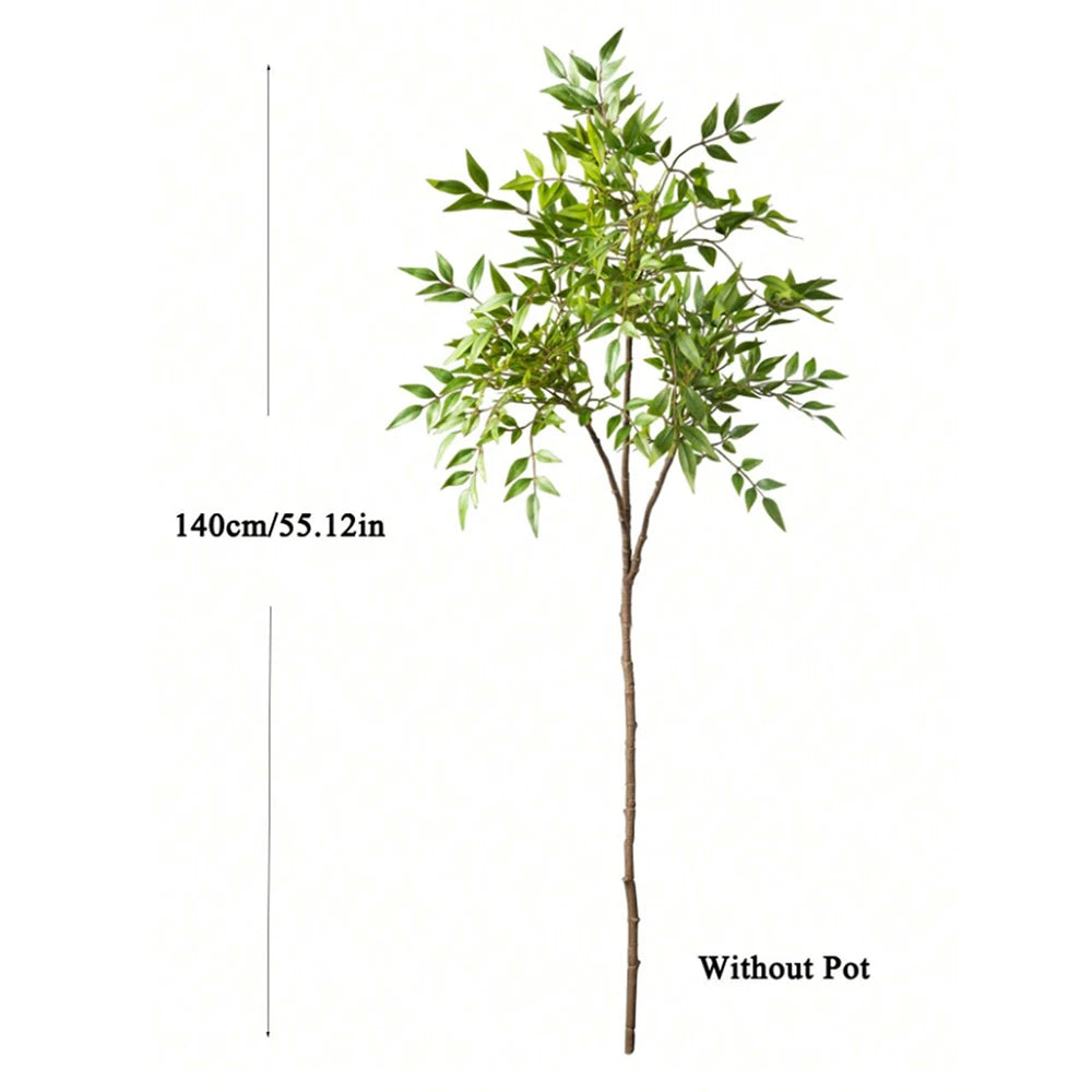 75-140cm Artificial Nandina Tree – Tall Green Plant Decor for Home & Office