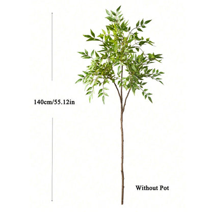 75-140cm Artificial Nandina Tree – Tall Green Plant Decor for Home & Office