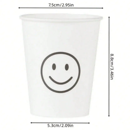 10/50pcs Simple Style Paper Cups, Thickened Drinkware, Anti-Leak 250ML, Home Gatherings, Outdoor Camping, Office Disposable Cups