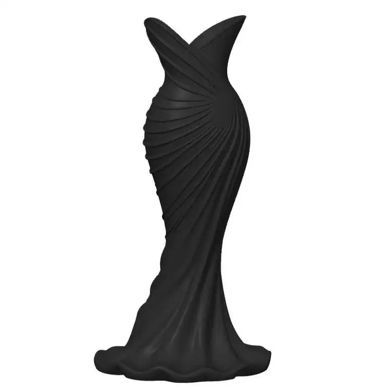 Elegant Dress Shape Plastic Vase – Modern Floral Home Decor