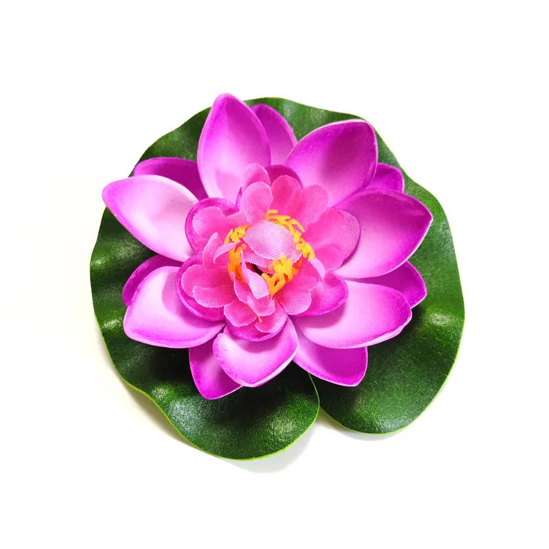 10/17/28/40/60cm Lotus Artificial Flower Floating Fake Lotus Plant Lifelike Water Lily Micro Landscape for Pond Garden Decor