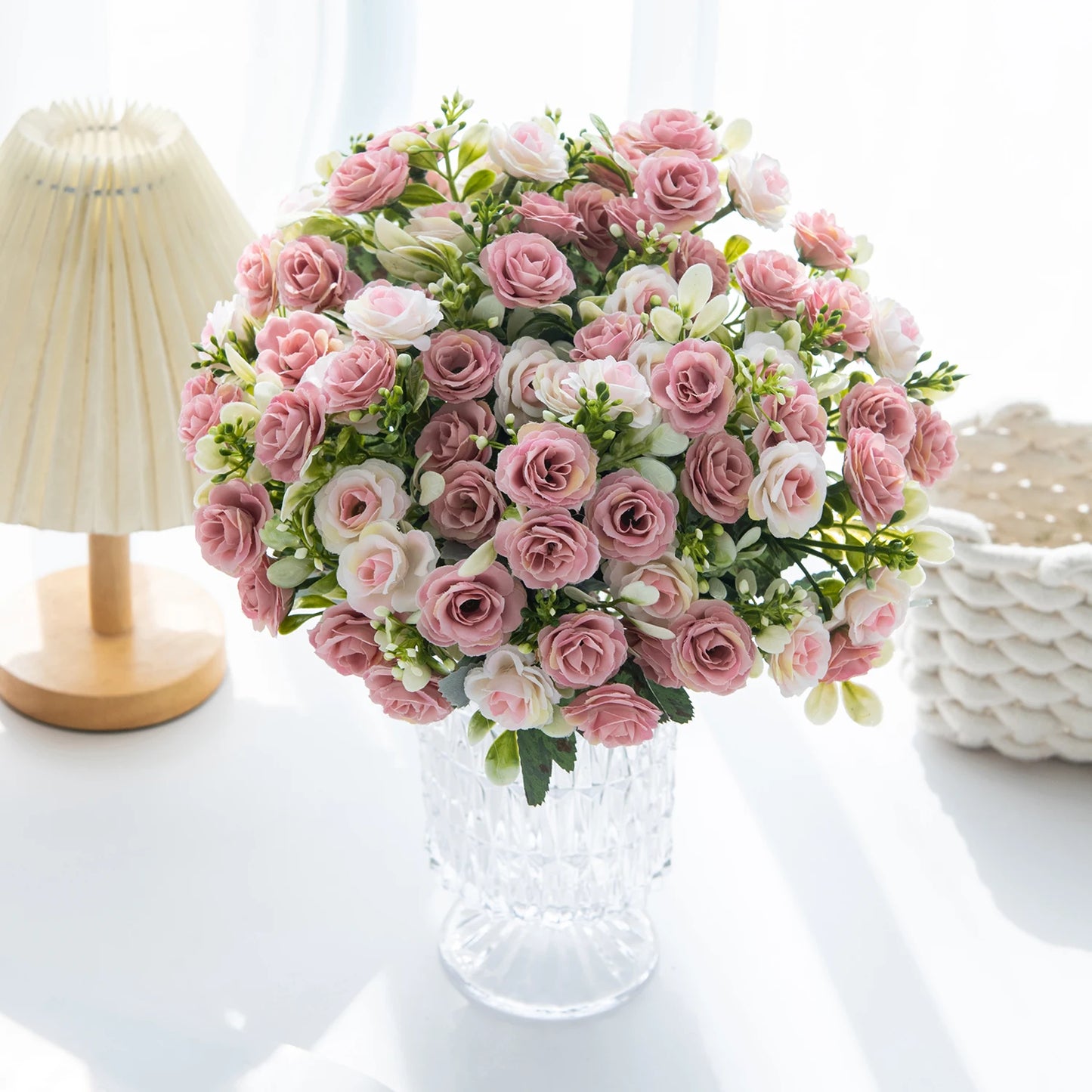 Silk Rose For Wedding arch Christmas Wreath Decoration Home Room bonsai Photography prop Valentine's Day Artificial Fake Flowers