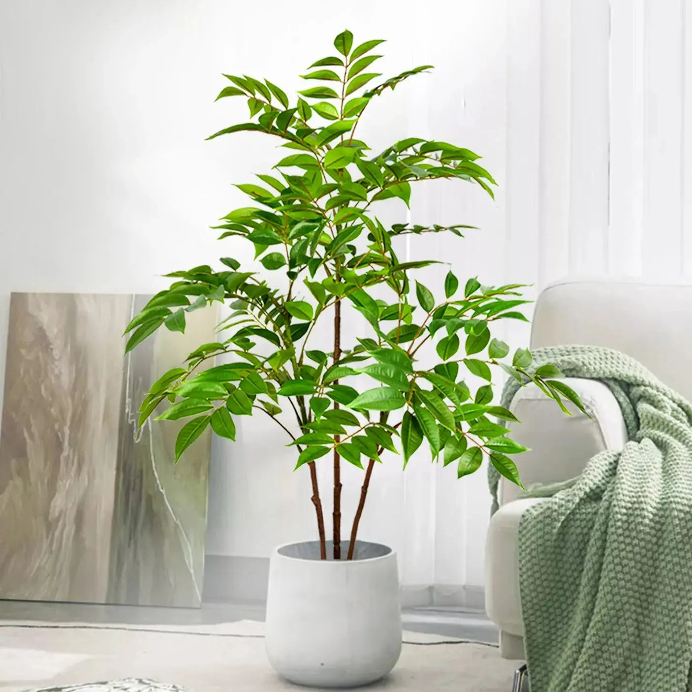 76-140cm (55.1 in)  Artificial Bamboo Tree Branch – Realistic Green Plant Decor