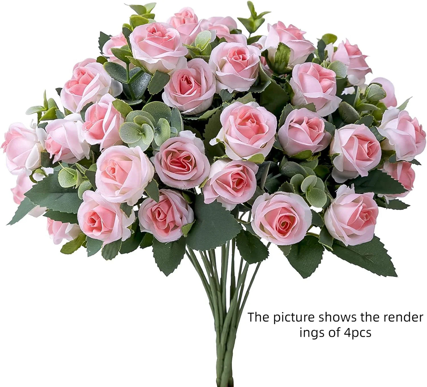 30CM Premium Silk Rose & Peony Bouquet with Eucalyptus Leaves