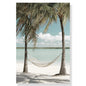Tropical Beach Ocean Palm Tree & Banana Leaves Canvas Poster