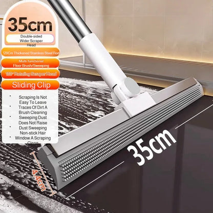 Silicone Scraper Broom Non-Stick Bristles  Wiper Long Ergonomic Handle Squeegee Scrubber for Floor Toilet Bathroom Glass