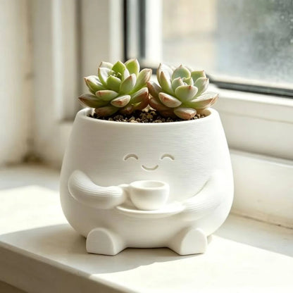 3D Printed Cute Smiling Figure Planter